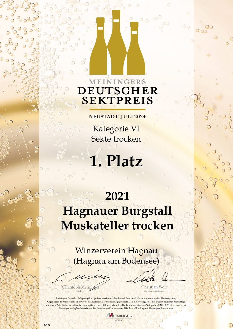 Hagnauer Burgstall Muskateller Sekt b. A.  dry